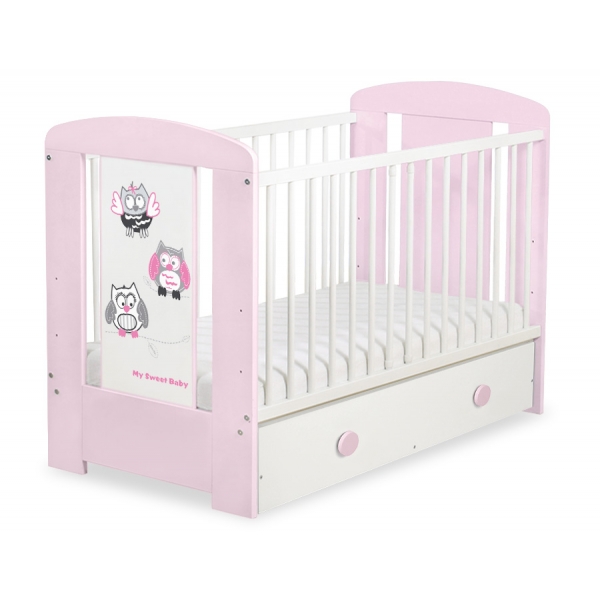 Babybett mit Schublade MAXI 120x60cm Eulen