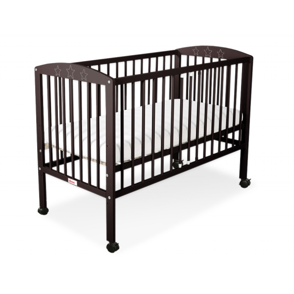 Babybett mit Sternen Braun 120x60cm Kinderbett