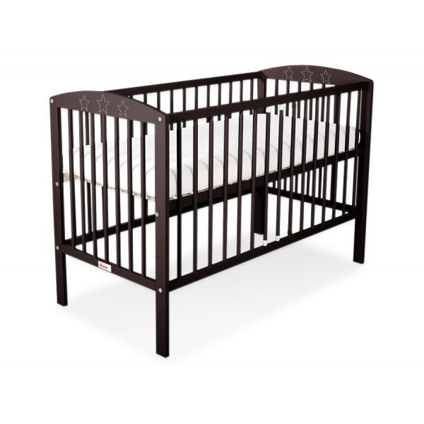 Babybett mit Sternen Braun 120x60cm Kinderbett