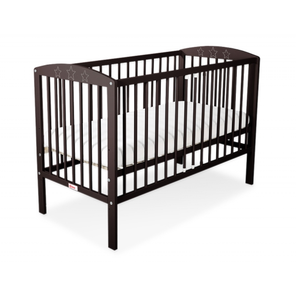 Babybett mit Sternen Braun 120x60cm Kinderbett