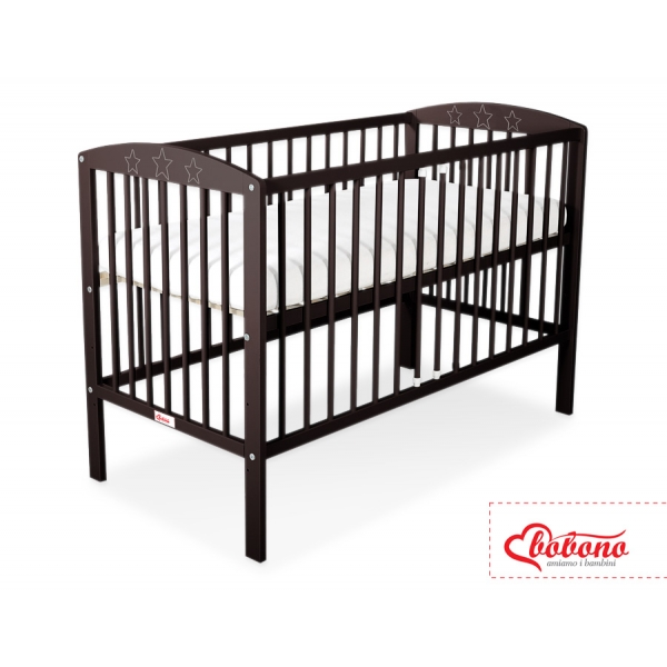 Babybett mit Sternen Braun 120x60cm Kinderbett