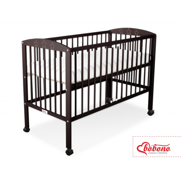 Babybett mit Sternen Braun 120x60cm Kinderbett
