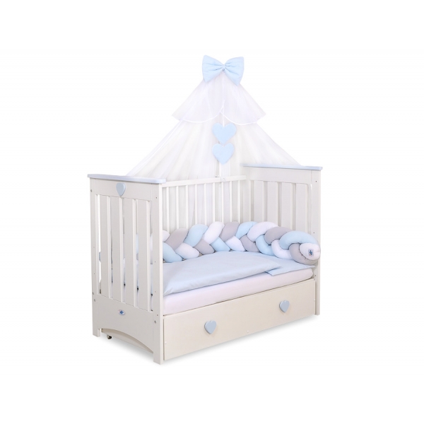 Babybett Moskitonetz aus Chiffon - blau