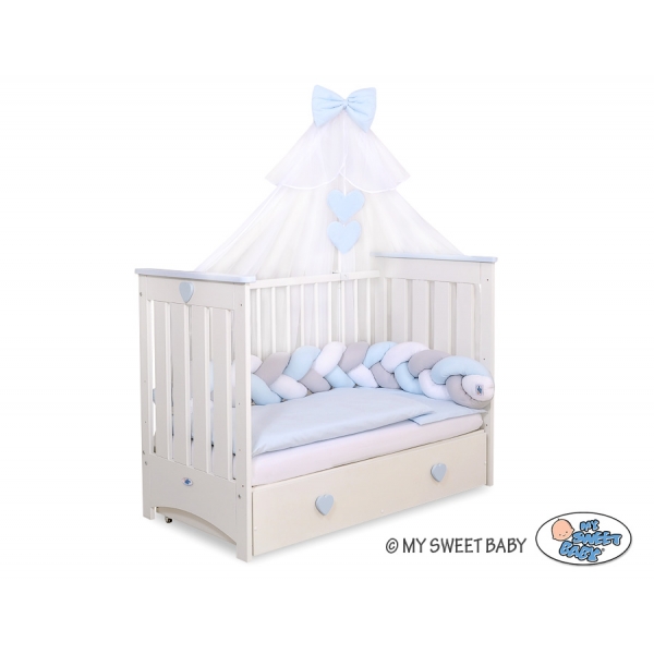 Babybett Moskitonetz aus Chiffon - blau
