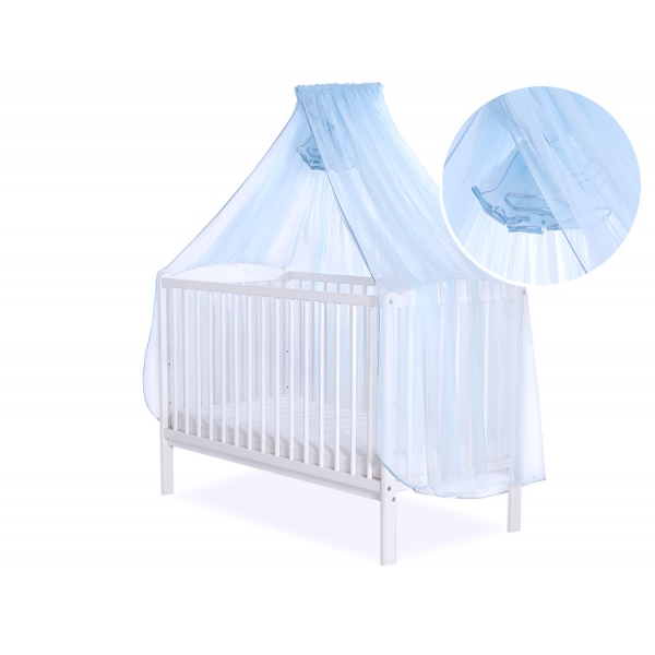 Babybett Moskitonetz aus Chiffon - blau