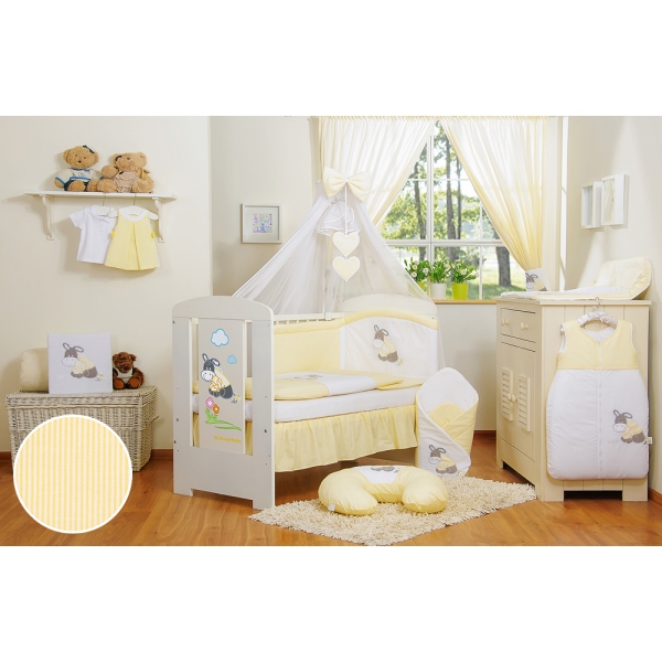 Babybett Moskitonetz aus Chiffon - Esel Luca gelb