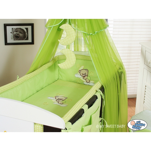 Babybett Moskitonetz aus Chiffon - Gute Nacht grün