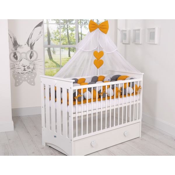 Babybett Moskitonetz aus Chiffon - honiggelb