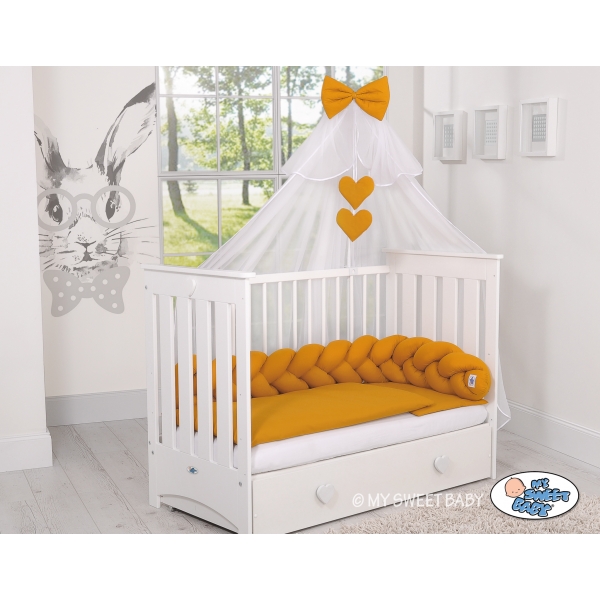 Babybett Moskitonetz aus Chiffon - honiggelb