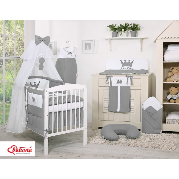 Babybett Moskitonetz aus Chiffon - Little Prince/Princess anthrazit