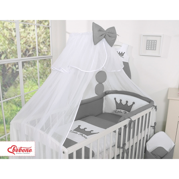 Babybett Moskitonetz aus Chiffon - Little Prince/Princess anthrazit