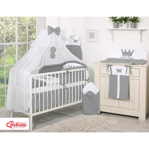 Babybett Moskitonetz aus Chiffon - Little Prince/Princess anthrazit