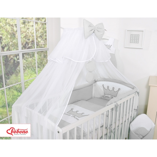 Babybett Moskitonetz aus Chiffon - Little Prince/Princess grau