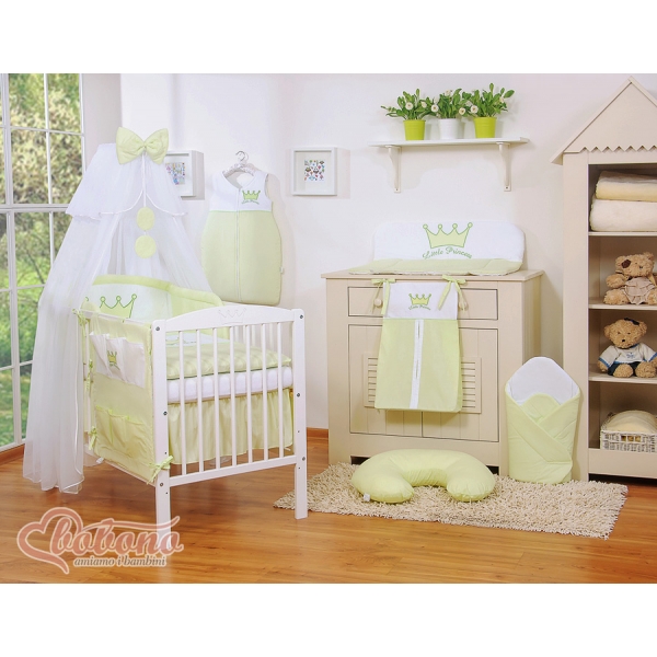 Babybett Moskitonetz aus Chiffon - Little Prince/Princess grün