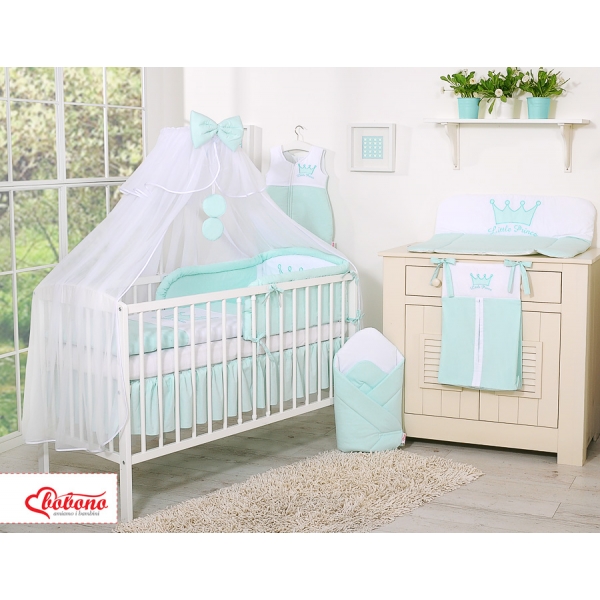 Babybett Moskitonetz aus Chiffon - Little Prince/Princess minze