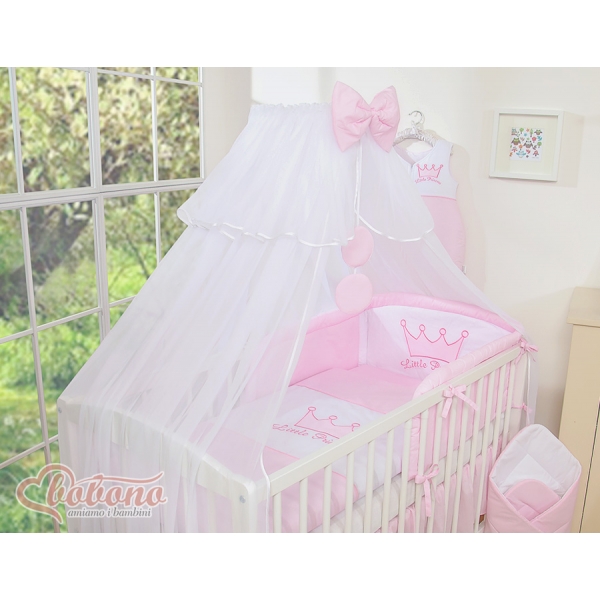 Moskitonetz mit Stange für Babybett in Rosa Mädchen
