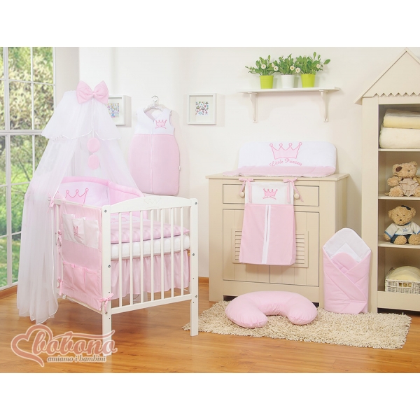 Babybett Moskitonetz aus Chiffon - Little Prince/Princess rosa