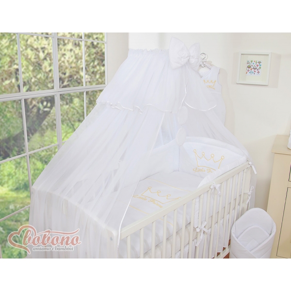 Babybett Moskitonetz aus Chiffon - Little Prince/Princess weiß