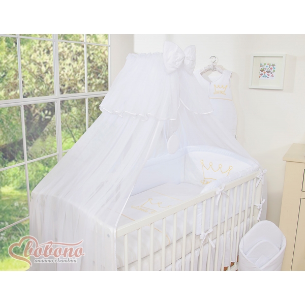 Babybett Moskitonetz aus Chiffon - Little Prince/Princess weiß