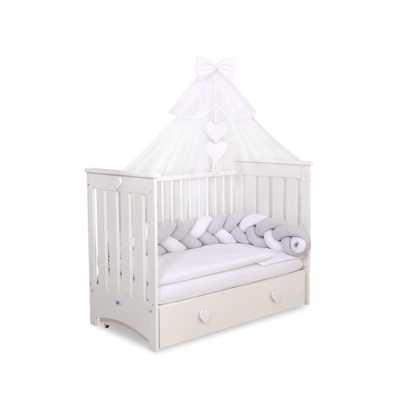 Babybett Moskitonetz aus Chiffon - weiß
