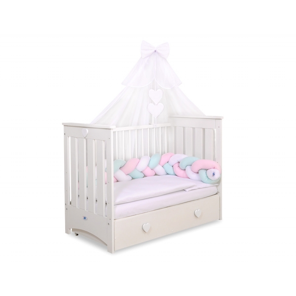 Babybett Moskitonetz aus Chiffon - weiß