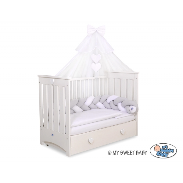 Babybett Moskitonetz aus Chiffon - weiß