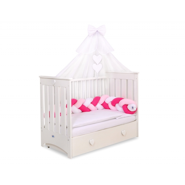 Babybett Moskitonetz aus Chiffon - weiß