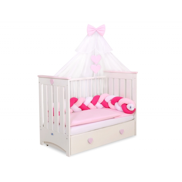 Babybett Moskitonetz aus Chiffon - rosa