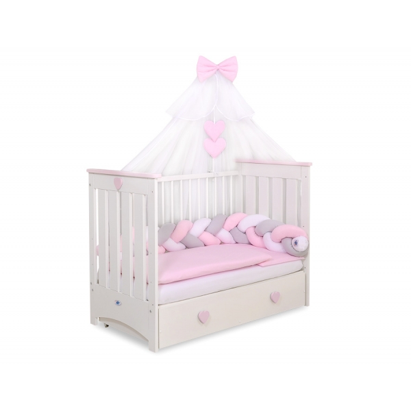 Babybett Moskitonetz aus Chiffon - rosa