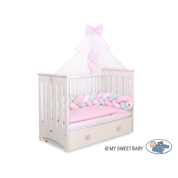 Babybett Moskitonetz aus Chiffon - rosa