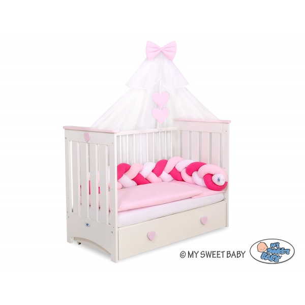 Babybett Moskitonetz aus Chiffon - rosa