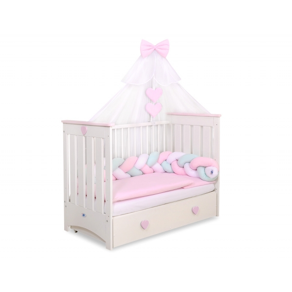 Babybett Moskitonetz aus Chiffon - rosa