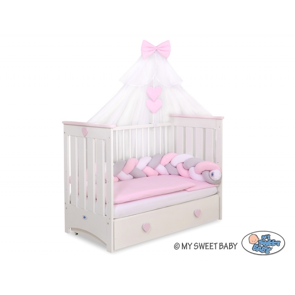 Babybett Moskitonetz aus Chiffon - rosa