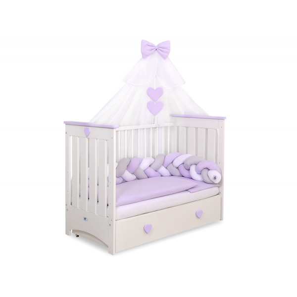 Babybett Moskitonetz aus Chiffon - Lila