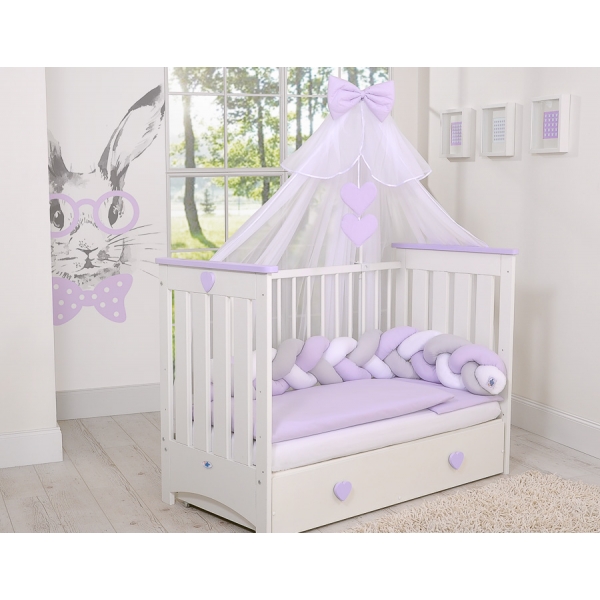 Babybett Moskitonetz aus Chiffon - Lila