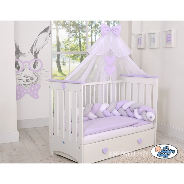 Babybett Moskitonetz aus Chiffon - Lila