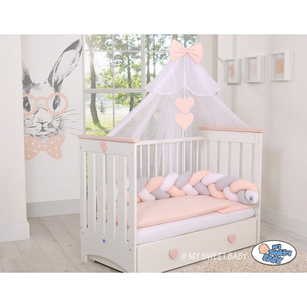 Babybett Moskitonetz aus Chiffon - beige