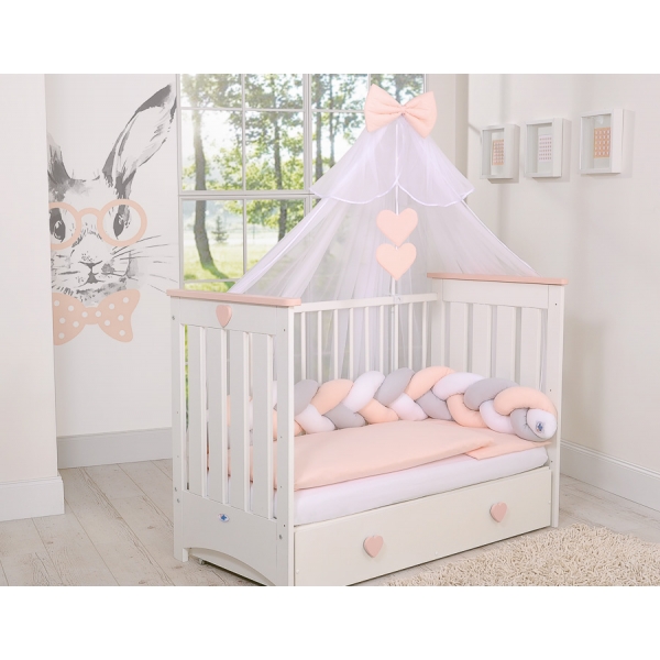 Babybett Moskitonetz aus Chiffon - beige