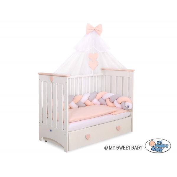 Babybett Moskitonetz aus Chiffon - beige