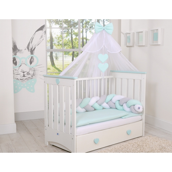Babybett Moskitonetz aus Chiffon - Mint