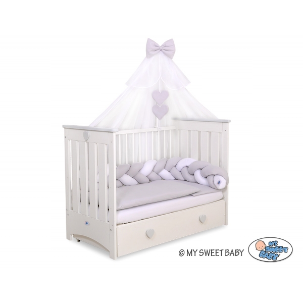 Babybett Moskitonetz aus Chiffon - grau