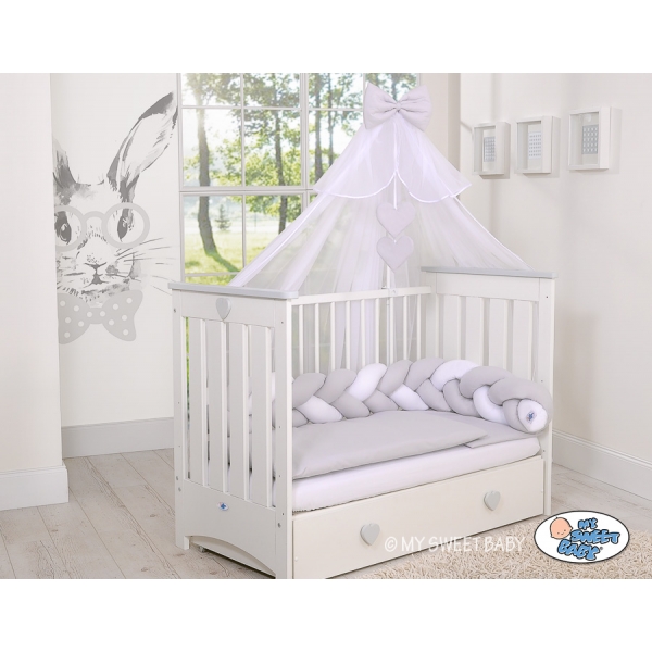 Babybett Moskitonetz aus Chiffon - grau