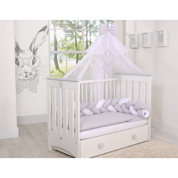 Babybett Moskitonetz aus Chiffon - grau