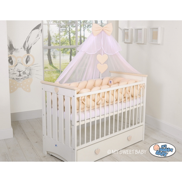 Babybett Moskitonetz aus Chiffon - weiß
