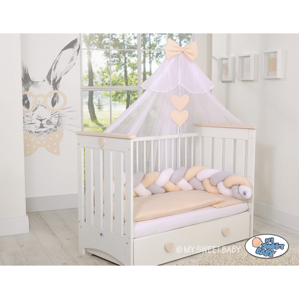 Babybett Moskitonetz aus Chiffon - weiß