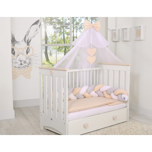 Babybett Moskitonetz aus Chiffon - weiß