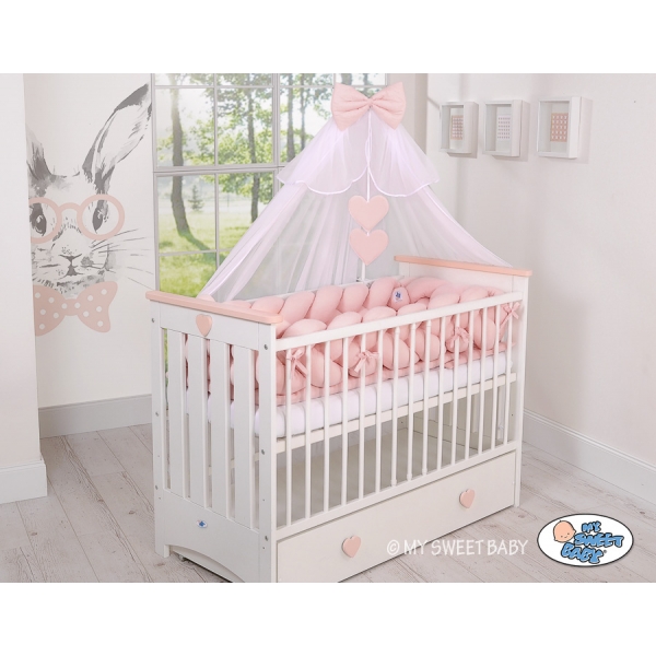 Babybett Moskitonetz aus Chiffon - Puderrosa