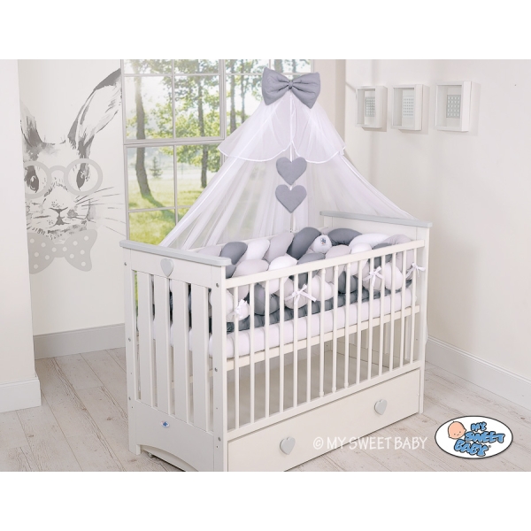 Babybett Moskitonetz aus Chiffon - Anthrazit