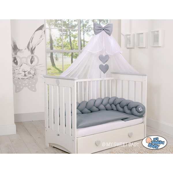 Babybett Moskitonetz aus Chiffon - Anthrazit