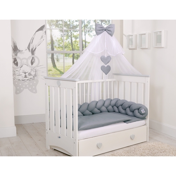 Babybett Moskitonetz aus Chiffon - Anthrazit